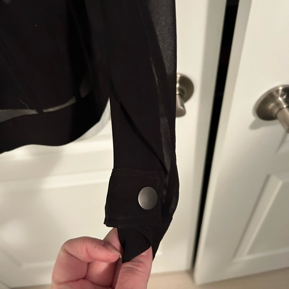 Sheer Black Button-Up Jacket - Picture 3 of 9